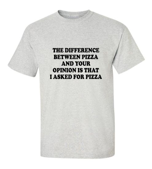 Picture of The Difference Between Pizza And Your Opinion Is That I Asked For Pizza T-Shirt