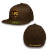 Picture of UPS Embroidered Front & Back Fitted Flexfit Brown Baseball Cap Hat PERSONALIZED NAME