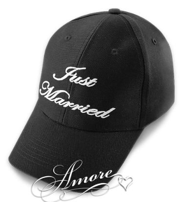 Picture of Just Married Wedding Baseball Cap Black