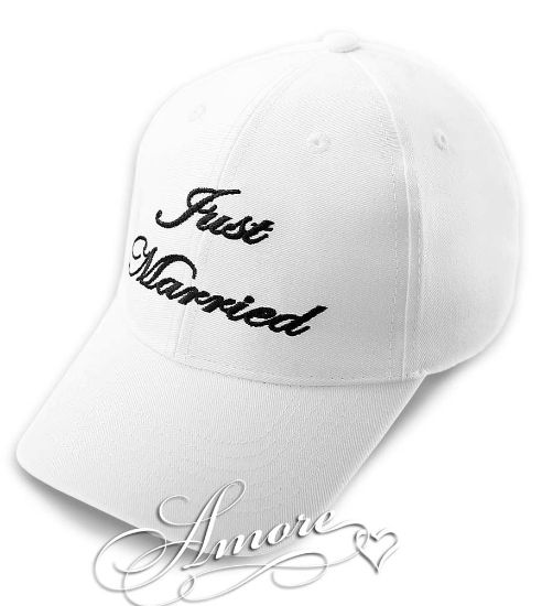 Picture of Just Married Wedding Baseball Cap for Bride and Groom White Hat