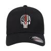 Picture of Punisher Thin Red Line Fire Fighter Support Embroidered Flexfit Hat Baseball Cap