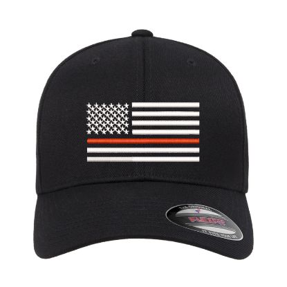 Picture of Thin Red Line Fire Fighter Support Embroidered Flexfit Hat Baseball Cap