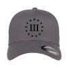 Picture of Three Percent 3% III Gun Rights Second Amendment Embroidered Flexfit Hat Baseball Cap Centered