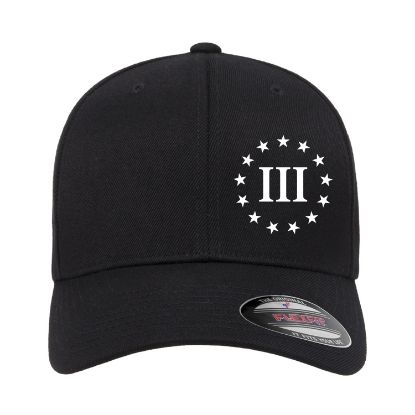 Picture of Three Percent 3% III Gun Rights Second Amendment Embroidered Hat Baseball Cap Left Panel