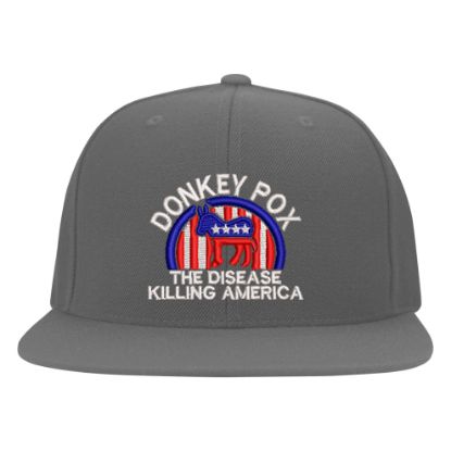Picture of Donkey Pox The Disease Killing America Logo Embroidered Flexfit Hat