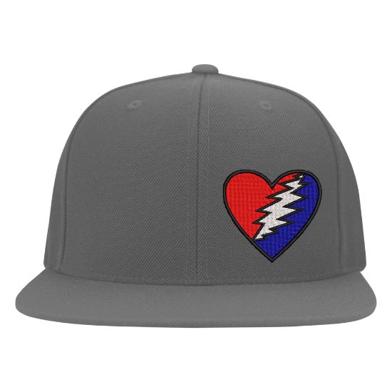 Picture of Grateful Dead Thunderbolt Heart Side Logo Embroidered Flexfit Hat