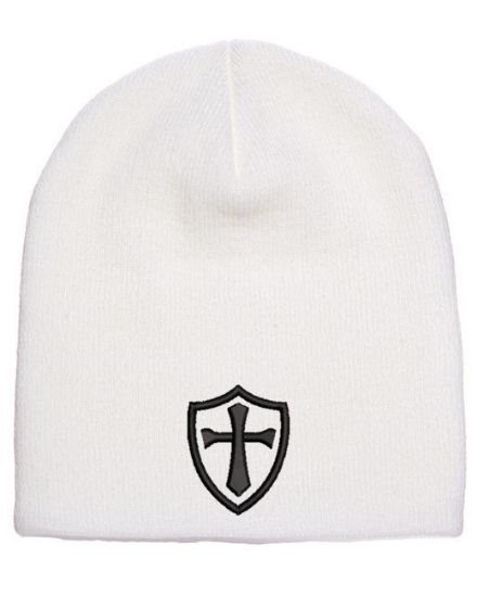 Picture of Crusader Cross Military Logo Embroidered Beanie with or without Cuff