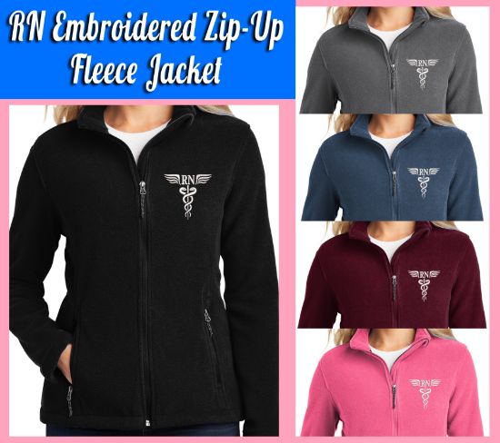 Picture of RN Caduceus Embroidered Zip Up Fleece Jacket