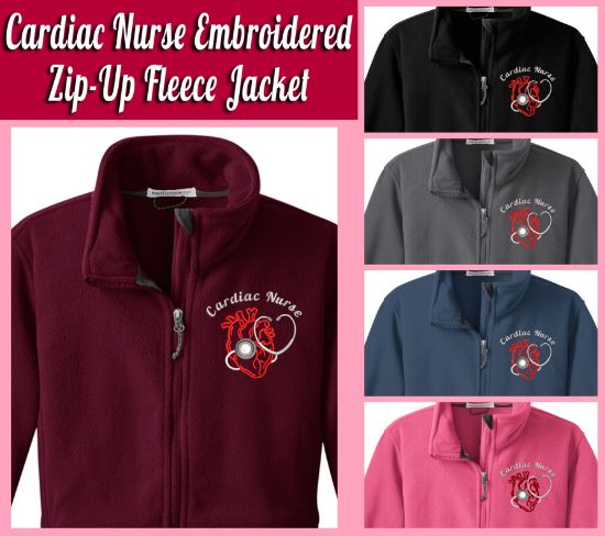 Picture of Cardiac Nurse Embroidered Zip Up Fleece Jacket