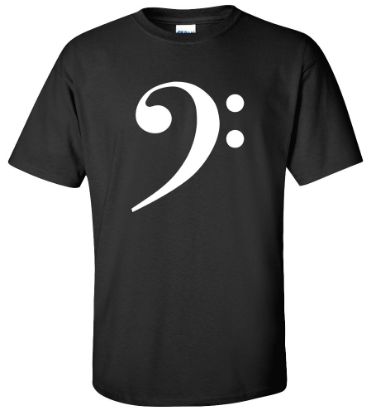 Picture of Bass Clef Music Symbol Jazz Rock Band Guitar T-shirt