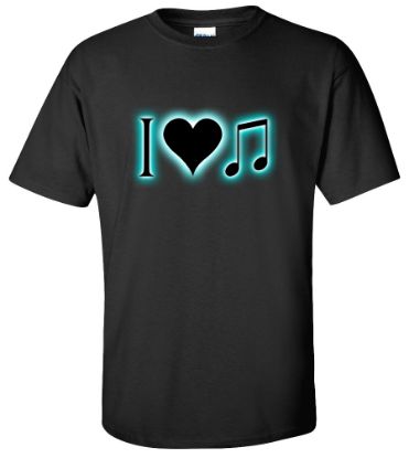 Picture of I Love Music Glowing T-shirt