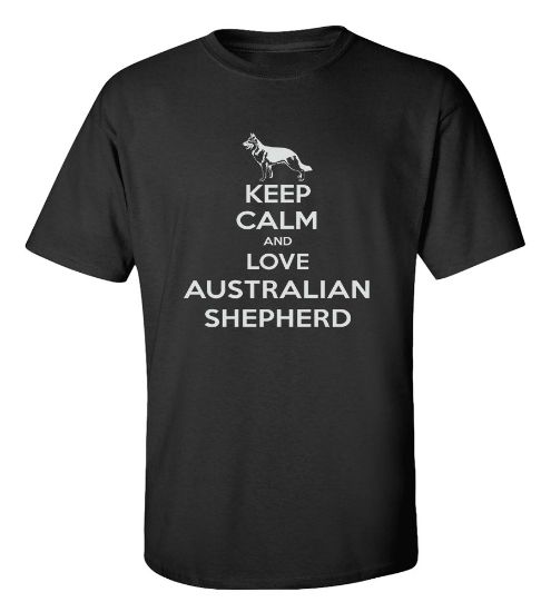 Picture of Keep Calm and Love an Australian Shepherd T-shirt