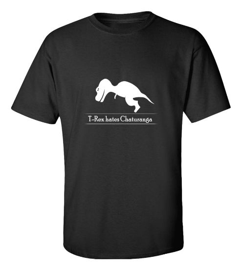 Picture of T-Rex Hates Chaturanga T-Shirt