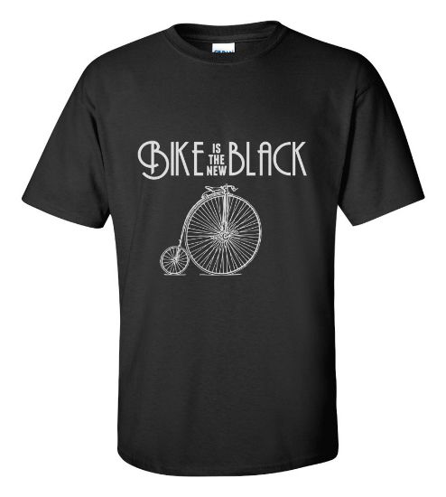 Picture of Bike Is The New Black T-shirt New College Funny