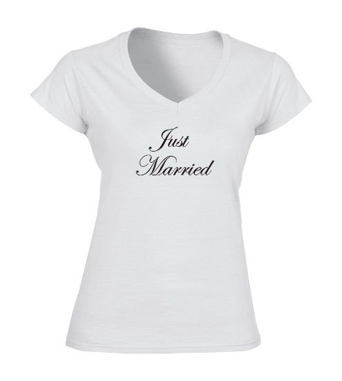 Picture of Just Married Cursive T-shirt