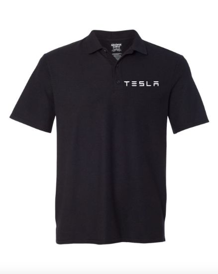 Picture of Tesla Motor Black POLO T-Shirt Tesla Text