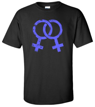 Picture of Gay Lesbian Pride Symbol Sign Adult T-shirt Rainbow