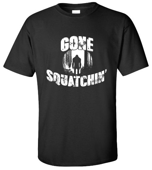 Picture of Gone Squatchin Finding Sasquatch Big Foot Research Hunter T-shirt Bigfoot Tee