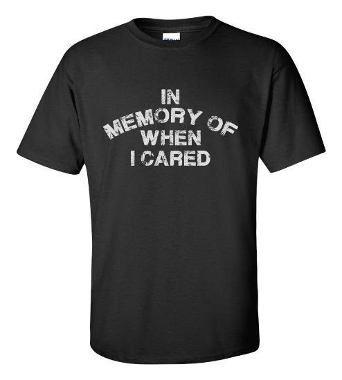 Picture of In The Memory Of When I Cared T-shirt Novelty Modern Funny