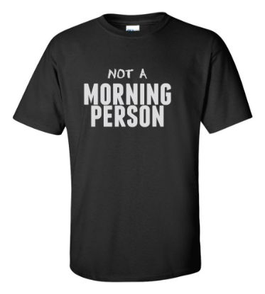 Picture of Not A Morning Person T-shirt Funny College