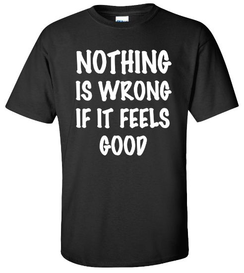 Picture of Nothing is Wrong if it Feels Good Funny T-Shirt