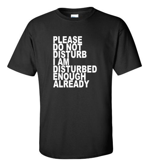 Picture of Please Do Not Disturb I Am Disturbed Enough Already T-shirt