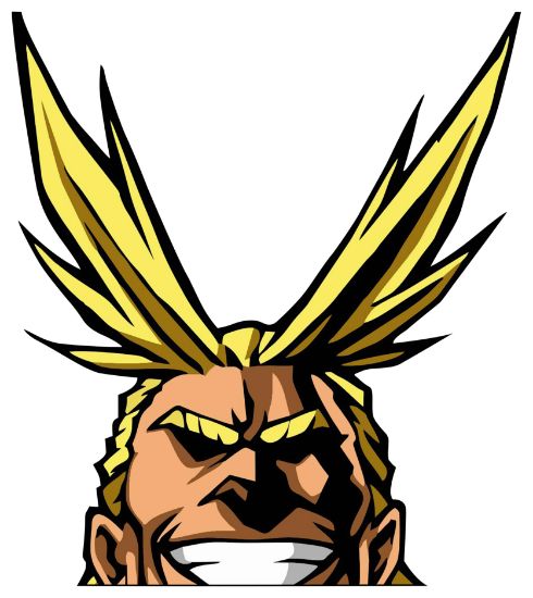 Picture of All Might Peeking Window 4.75x6 Inches Vinyl Decal