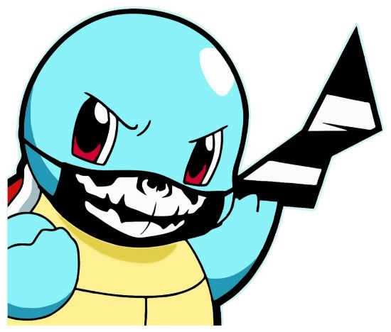Picture of Squirtle Peeking Window Vinyl Decal Anime Sticker Pokemon 6 Inches