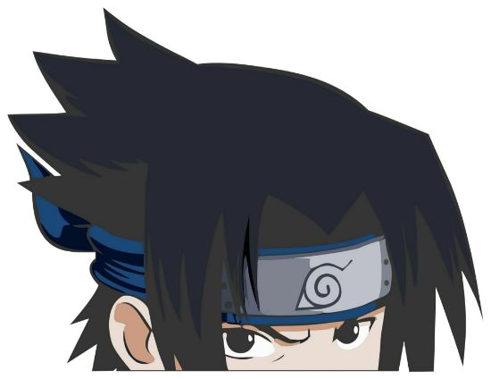 Picture of Sasuke Uchiha Naruto Peeking Window Vinyl Decal Anime Sticker 6 Inches