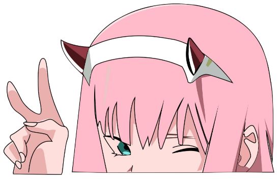 Picture of Zero Two Darling In The Franxx  Peeking Window Vinyl Decal Anime Sticker 6 Inches